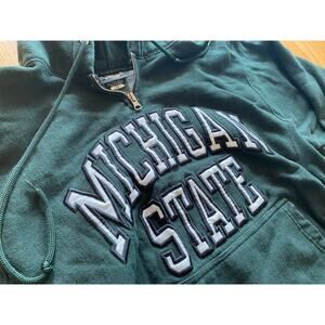 Vtg Steve & Barry’s mini zip MSU Michigan State University hoodie unisex M 90s